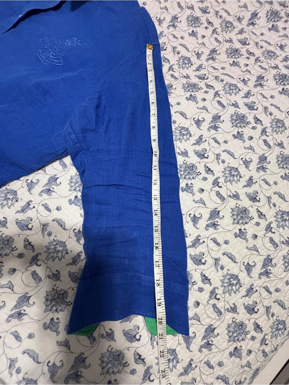 Lauren Ralph Lauren women’s plus size 1X Blue Button down shirt 3/4 Sleeve - Picture 10 of 11
